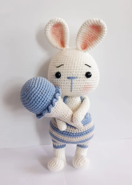 Tavşan Sunny ve Dondurması Amigurumi Organik Oyuncak ürün görseli 1