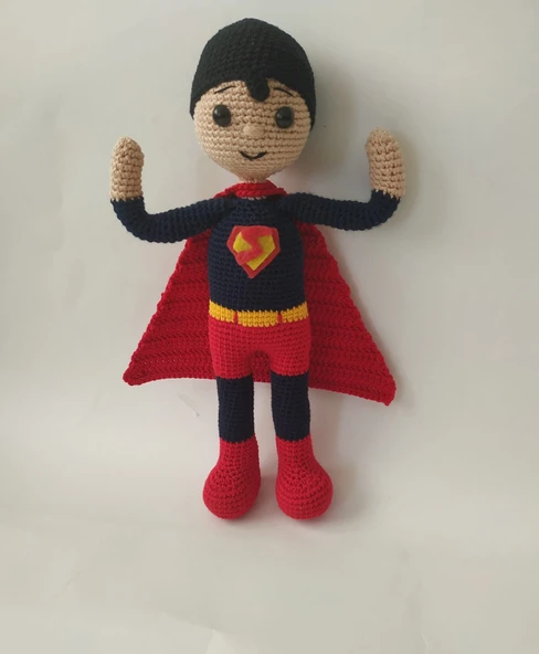 Süpermen Bebek Amigurumi Organik Oyuncak ürün görseli 1