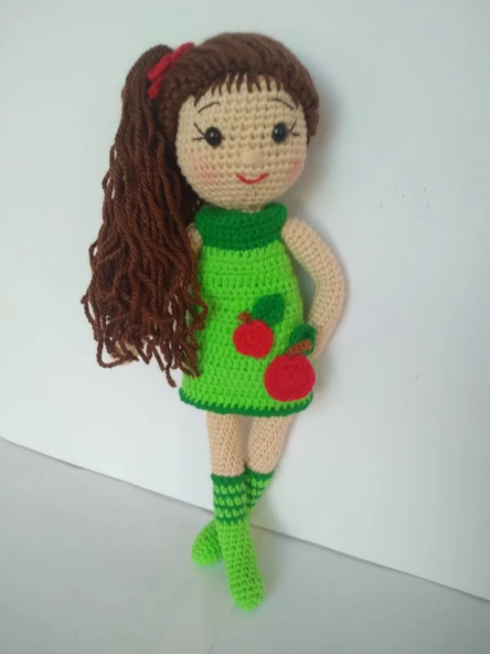 Elma Şekeri Bebek Amigurumi Organik Oyuncak ürün görseli 1