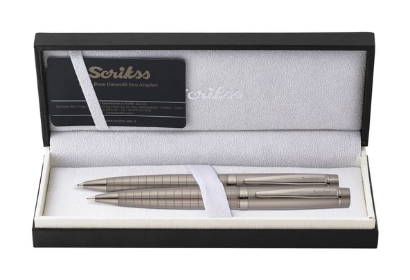 Scrikss Honour 38 Tükenmez Kalem ve Mekanik Kurşun Kalem İkili Set Karbon Gri ürün görseli 1