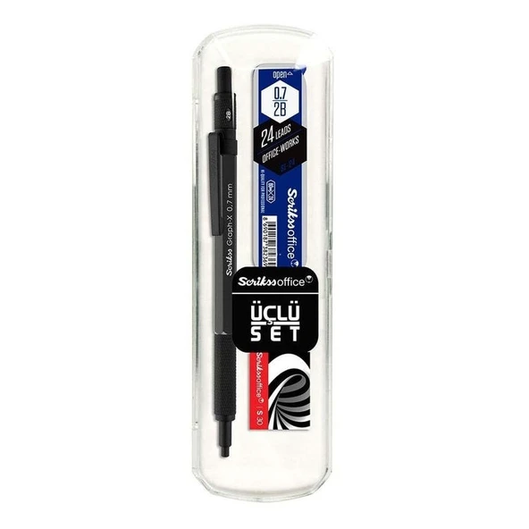 Scrikss Graph-X Versatil Kalem 3lü Set 0.7mm ANTRASİT ürün görseli 1