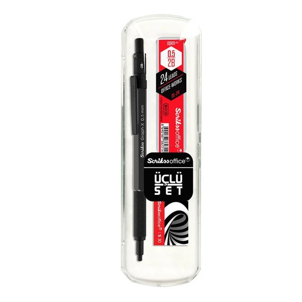 Scrikss Graph-X Versatil Kalem 3lü Set 0.5mm ANTRASİT ürün görseli 1