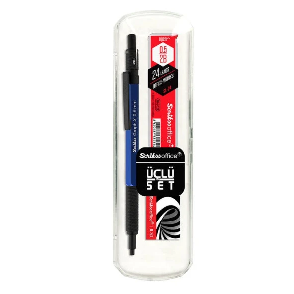 Scrikss Graph-X Versatil Kalem 3lü Set 0.5mm MAVİ ürün görseli 1