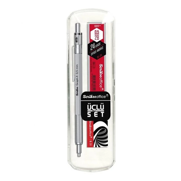 Scrikss Graph-X Versatil Kalem 3lü Set 0.5mm SATEN GRİ ürün görseli 1