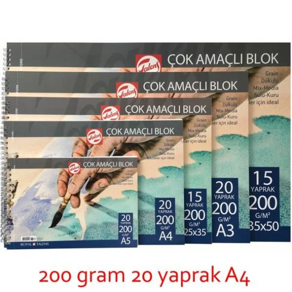 Talens Çok Amaçlı Resim Bloğu 200 gr 20 yp A4 ürün görseli 1