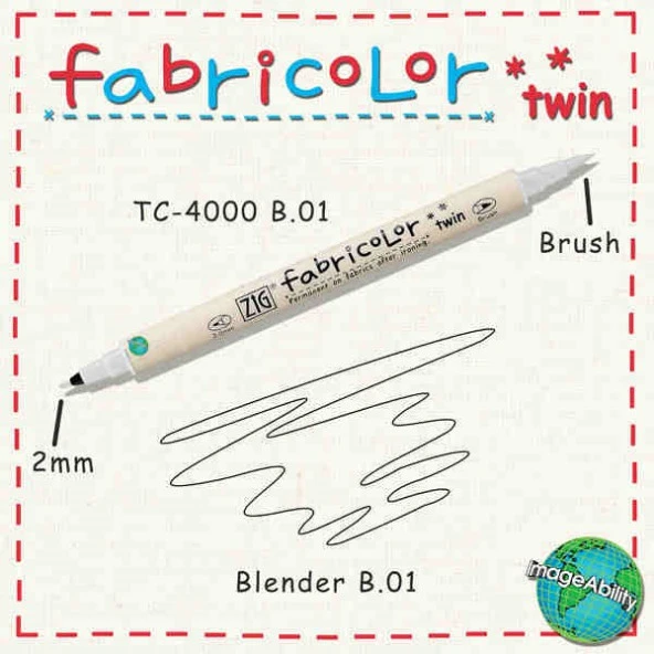 Zig Fabricolor Twin Çift Uçlu Kumaş Boyama Kalemi BLENDER (RENK AÇICI) ürün görseli 1