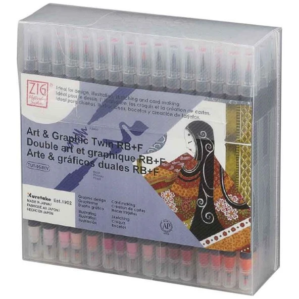 Zig Art & Graphic Twin Real Brush Marker 80 Renk Set ürün görseli 1