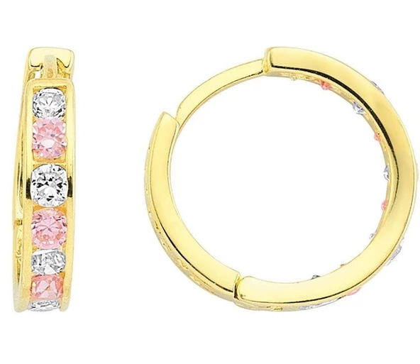 Çocuk Küpesi Halka 14K Altın Pembe ürün görseli 1