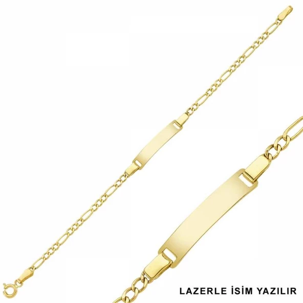 Altın Çocuk Bileklik Lazerle İsim Yazılır ürün görseli 1