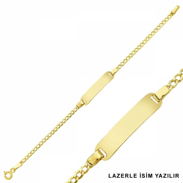 Altın Çocuk Bileklik Lazerle İsim Yazılır ürün görseli 1