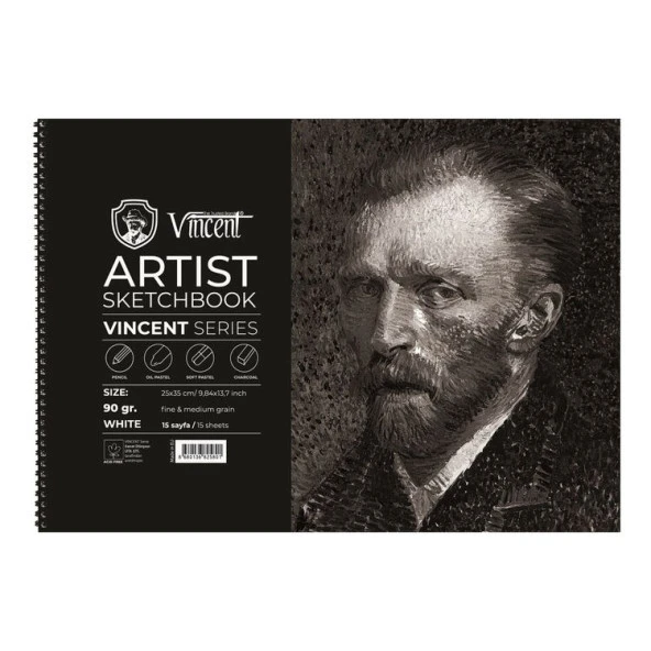 Vincent Artist Sketchbook White 90 gr 25x35 cm 15 Sayfa ürün görseli 1