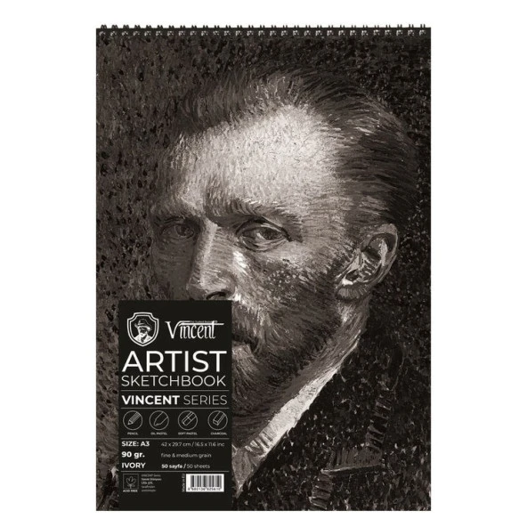 Vincent Artist Sketchbook Ivory 90 gr A3 50 Sayfa ürün görseli 1