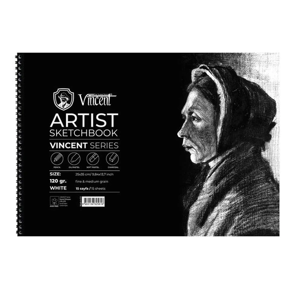 Vincent Artist Sketchbook White 120 gr 25x35 cm 15 Sayfa ürün görseli 1