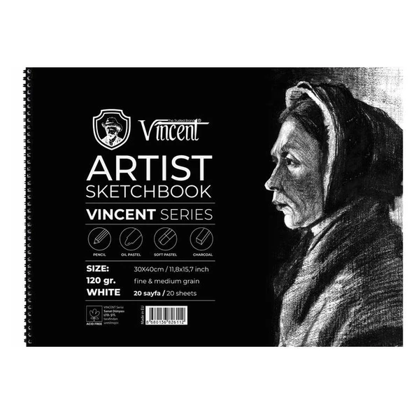 Vincent Artist Sketchbook White 120 gr 30x40 cm 20 Sayfa ürün görseli 1