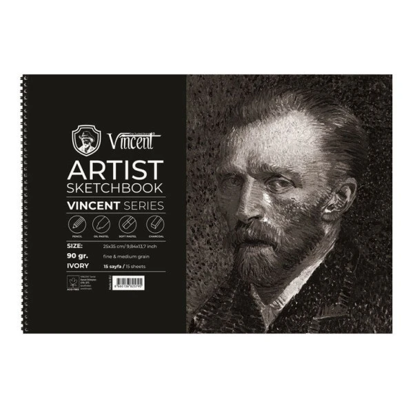 Vincent Artist Sketchbook Ivory 90 gr 25x35 cm 15 Sayfa ürün görseli 1
