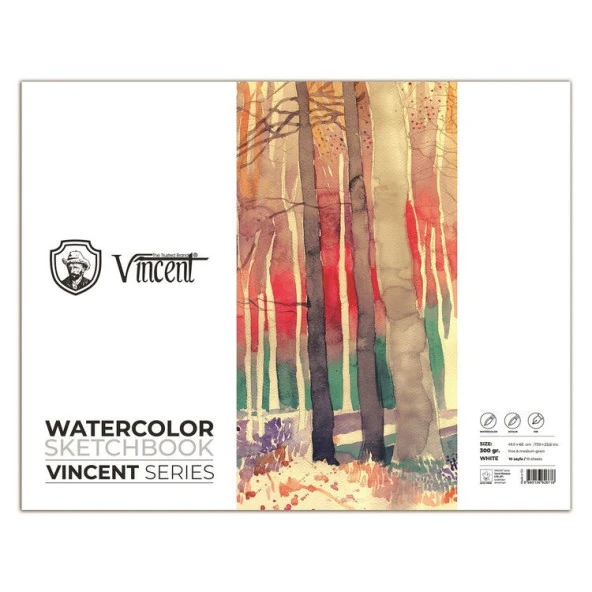 Vincent Watercolor Sketchbook White Suluboya Blok 300 gr 45,5x65 cm 10 Sayfa ürün görseli 1