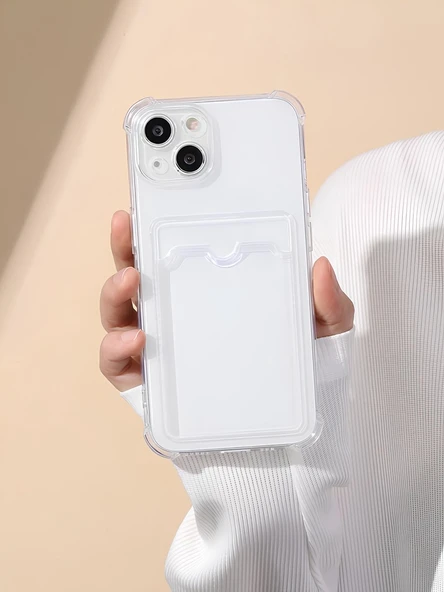 Apple iPhone 14 Plus Transparent Kartlıklı Antişok Kılıf Şeffaf ürün görseli 1