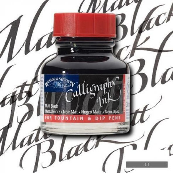 Winsor & Newton Kaligrafi Mürekkebi 30 ml. MATT BLACK ürün görseli 1