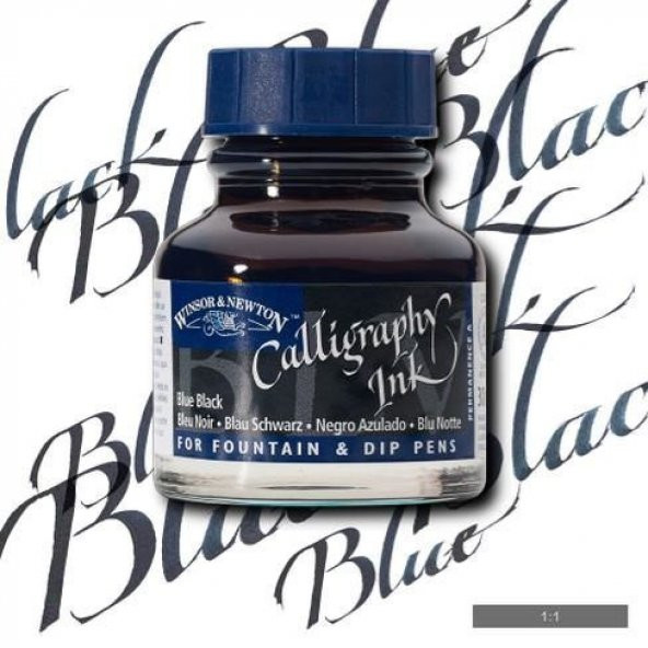 Winsor & Newton Kaligrafi Mürekkebi 30 ml. 034 BLUE BLACK ürün görseli 1