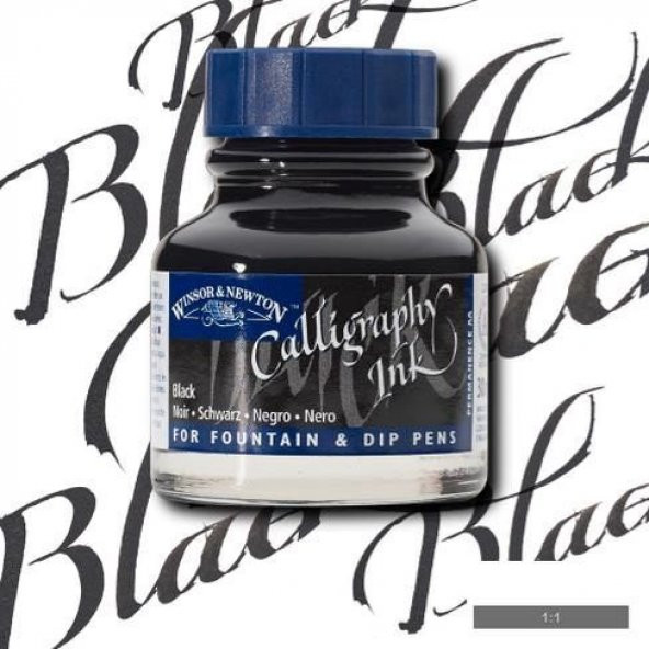 Winsor & Newton Kaligrafi Mürekkebi 30 ml. 030 BLACK ürün görseli 1