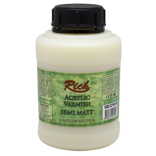 Rich Su Bazlı Vernik YARI MAT (Semi Matt Acrylic Varnish) 1250 cc. ürün görseli 1