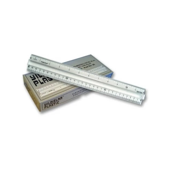 Yıldızlar Plastik Inches Mercekli Cetvel 30 cm ürün görseli 1