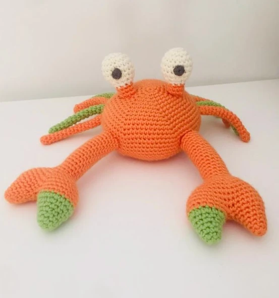Sevimli Yengeç Amigurumi Organik Oyuncak ürün görseli 1