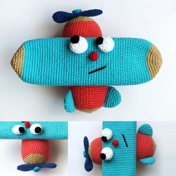 Sevimli Uçak Amigurumi Organik Oyuncak ürün görseli 1