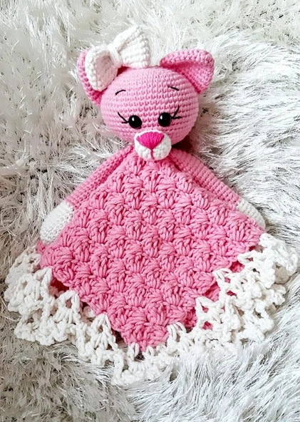 Kedi Uyku Arkadaşı Amigurumi Organik Oyuncak ürün görseli 1