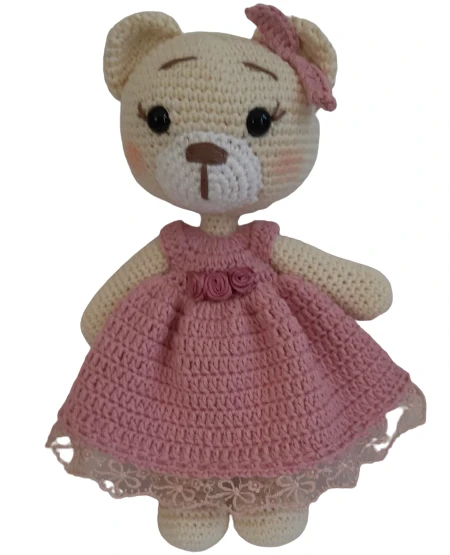 Sevimli Boz Ayıcık Amigurumi Organik Oyuncak ürün görseli 1