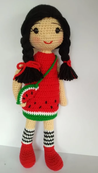 Karpuz Bebek Amigurumi Organik Oyuncak ürün görseli 1