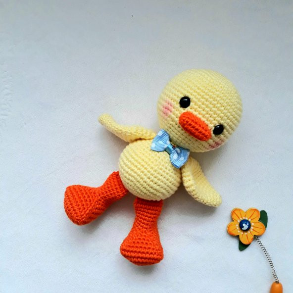 Sevimli Ördek Uyku Arkadaşı Amigurumi Organik Oyuncak ürün görseli 1