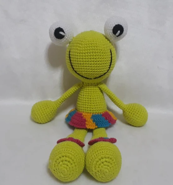 Sevimli Bayan Kurbağa Amigurumi Organik Oyuncak ürün görseli 1