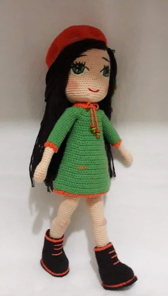 Şapkalı İpek Bebek Amigurumi Organik Oyuncak ürün görseli 1