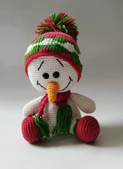 Ponçik Kardan Adam Amigurumi Organik Oyuncak ürün görseli 1