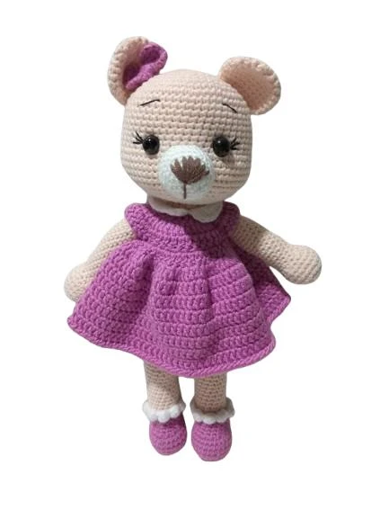 Sevimli Ayıcık Bayan Danny Amigurumi Organik Oyuncak ürün görseli 1