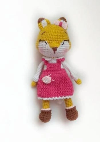 Şirin Tilki Amigurumi Organik Oyuncak ürün görseli 1