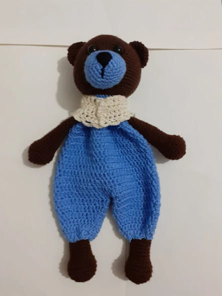 Mavili Ayıcık Uyku Arkadaşı Amigurumi Organik Oyuncak ürün görseli 1