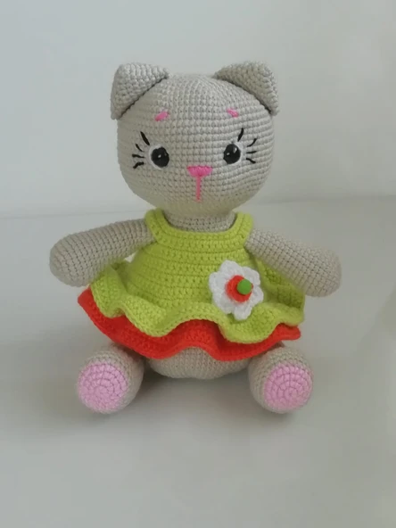 Maskot Kedi Kız Amigurumi Organik Oyuncak ürün görseli 1