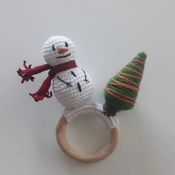 Yılbaşı Temalı Çıngırak Amigurumi Organik Oyuncak ürün görseli 1