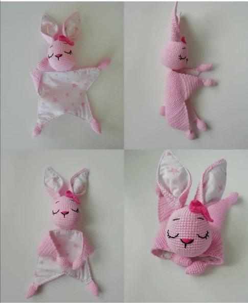Uykucu Şirin Tavşan Uyku Arkadaşı Amigurumi Organik Oyuncak ürün görseli 1