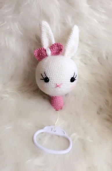 Müzikli Tavşan Amigurumi Organik Oyuncak ürün görseli 1