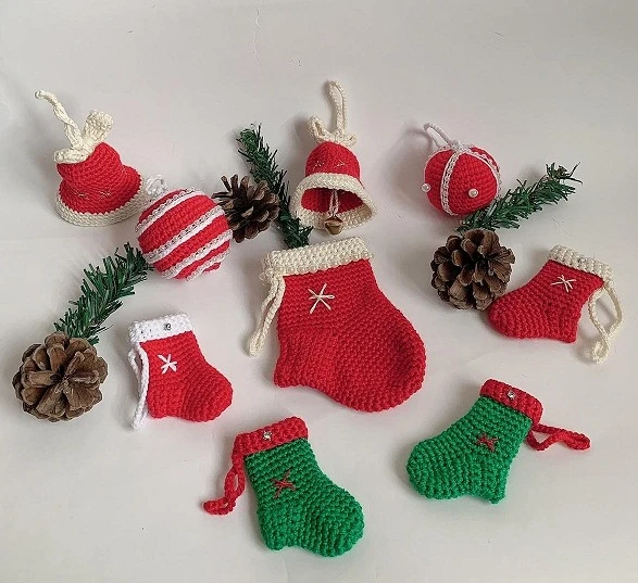 Yılbaşı Süs Takımı Amigurumi Organik Oyuncak ürün görseli 1