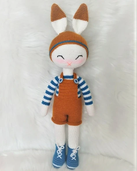 Bereli Tavşan Amigurumi Organik Oyuncak ürün görseli 1