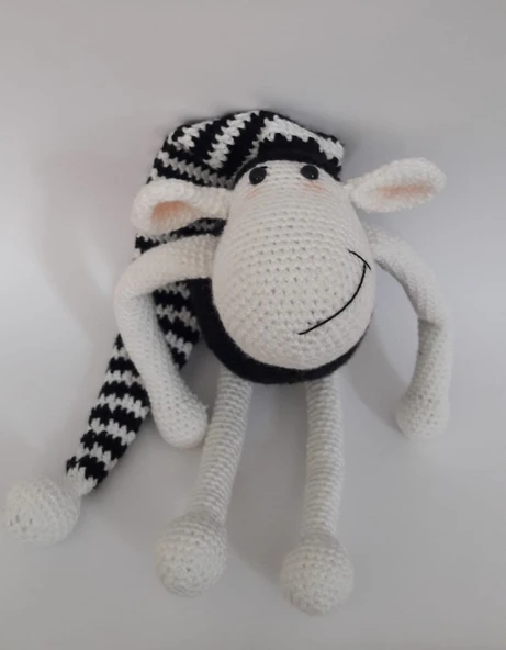 Şapkalı Koyun Shaun Amigurumi Organik Oyuncak ürün görseli 1