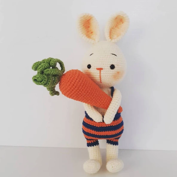 Tavşan Sunny ve Havucu Amigurumi Organik Oyuncak ürün görseli 1