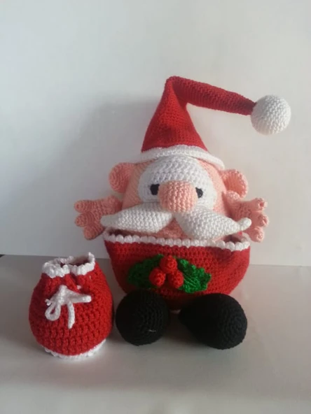 Çok Amaçlı Noel Baba Amigurumi Organik Oyuncak ürün görseli 1