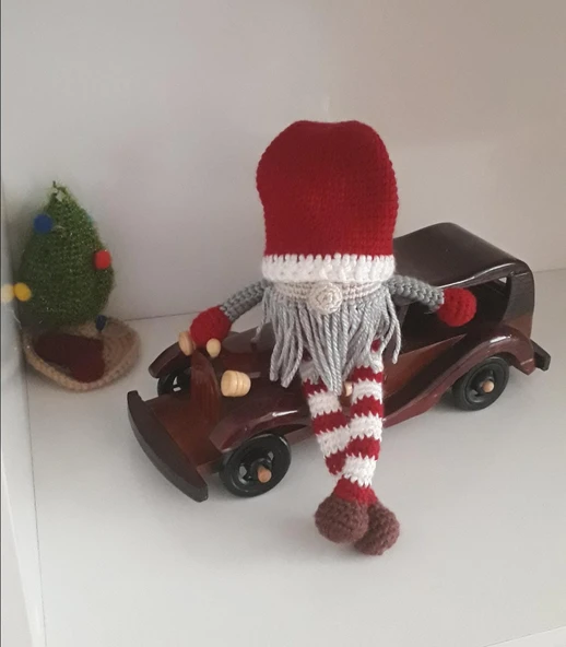 Uykucu Noel Baba Amigurumi Organik Oyuncak ürün görseli 1