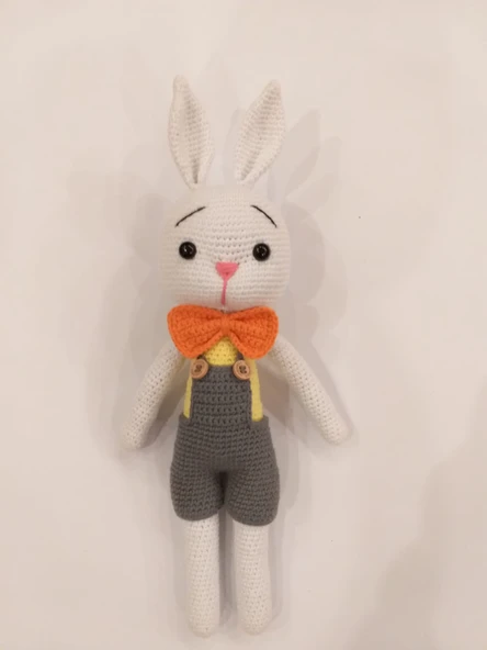 Papyonlu Şirin Tavşan Amigurumi Organik Oyuncak ürün görseli 1