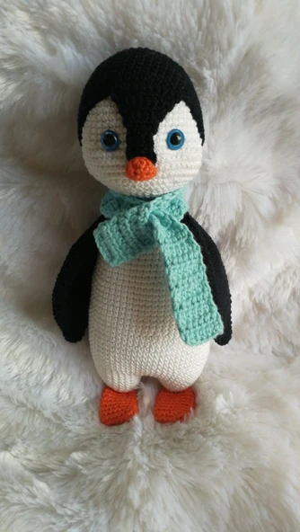 Şirin Penguen Amigurumi Organik Oyuncak ürün görseli 1